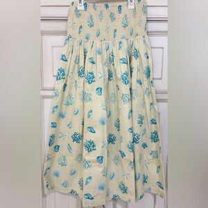 NEW NO TAG SZ S/M Holly Shae Seashell Print Cream Maxi Skirt
